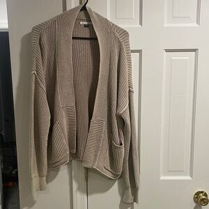 Cozy Beige Open-Front Sweater